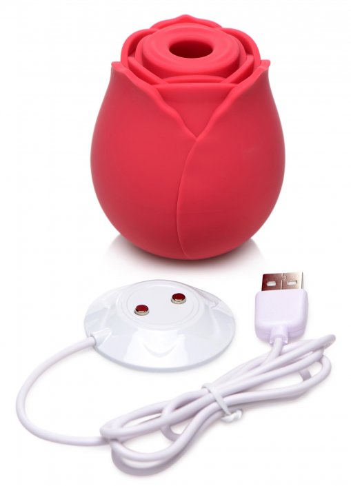 Rose Bud Red Stimulator Suction Clit - Red